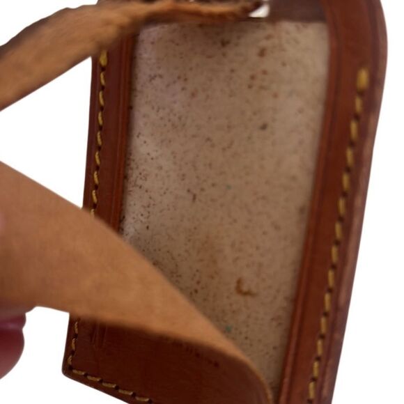 Louis Vuitton Brown Leather and Gold Hardware Luggage Tag Authentic - Picture 3 of 6